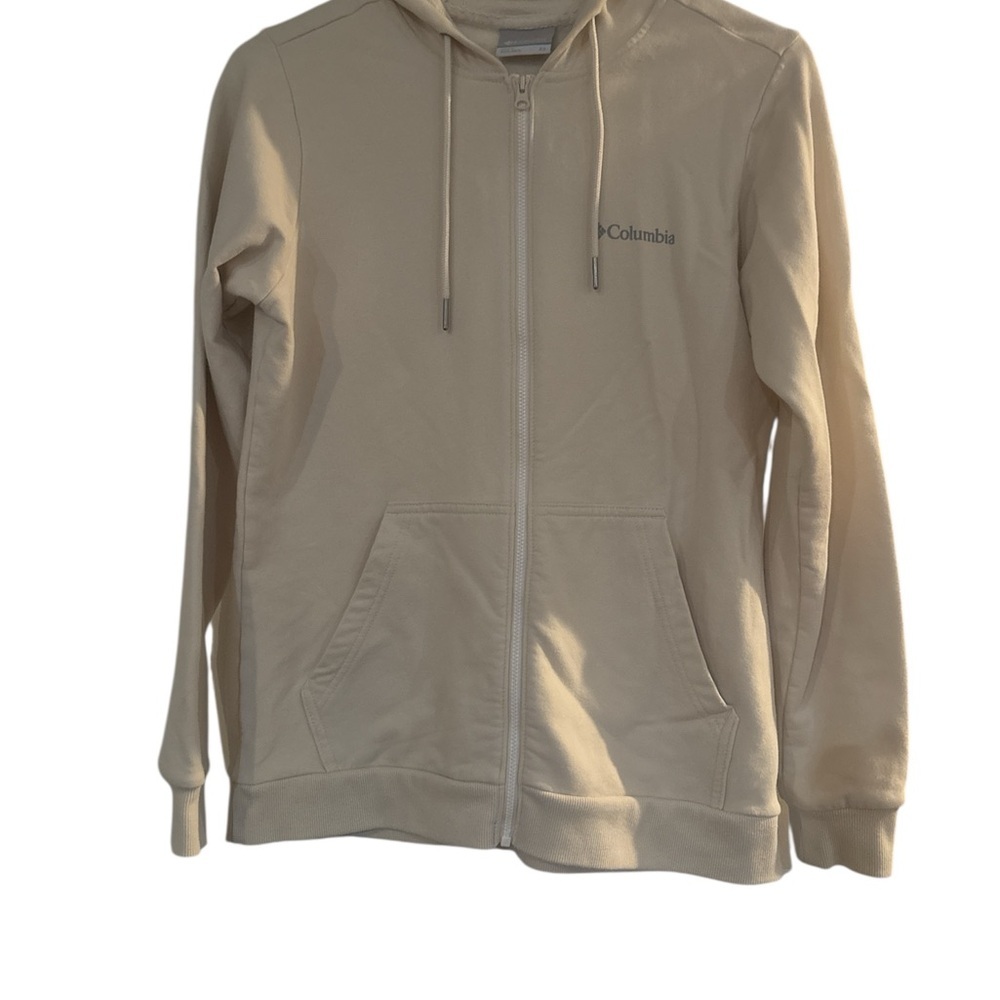 Columbia Hoodie Womens XS Tan Full Zip Sweatshirt Sweater Outdoors Ladies